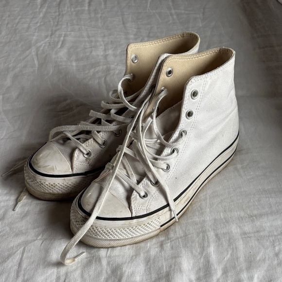 Converse White Platform Sneakers - Picture 2 of 5